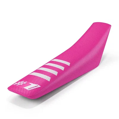Onegripper Sadelöverdrag - RIBBED - Rosa/Vit