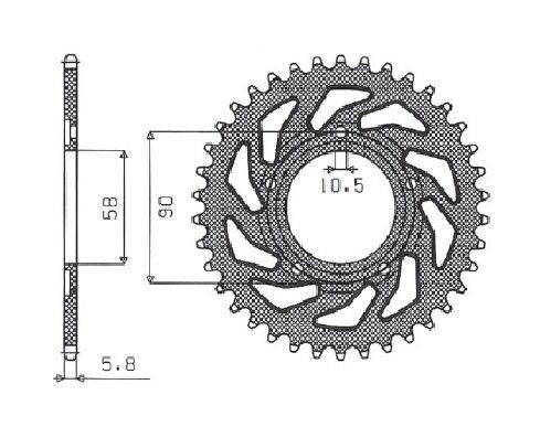 REAR SPROCKET 520 36T STEEL
