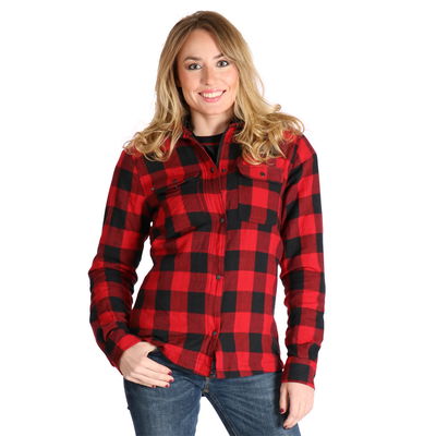 Sweep Manitou dam MC flannelskjorta, röd/svart, 34