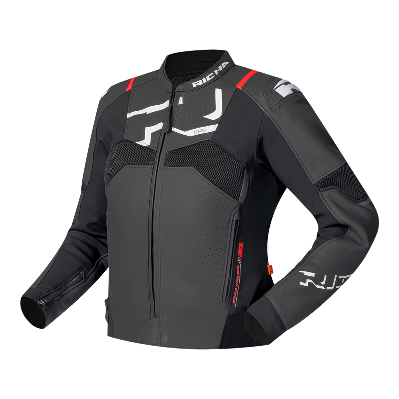 STRADALE EVO LEATHER JACKET WOMEN black/white 36