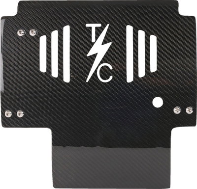 PLATE SKID CARBON GLOSS W/RED