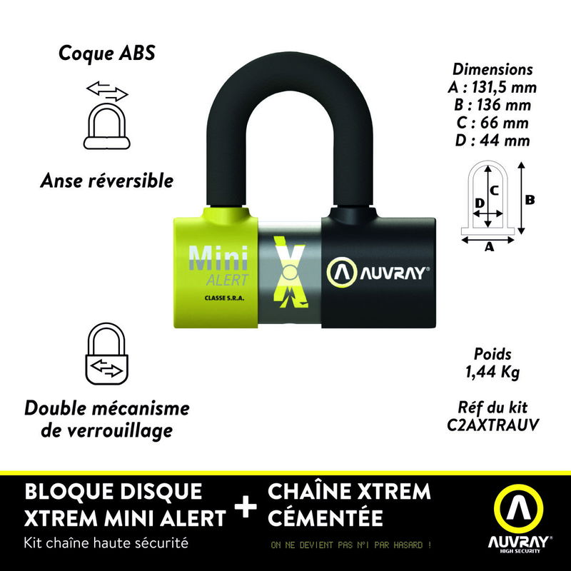 U LOCK XTREM MINI ALARM SRA BL