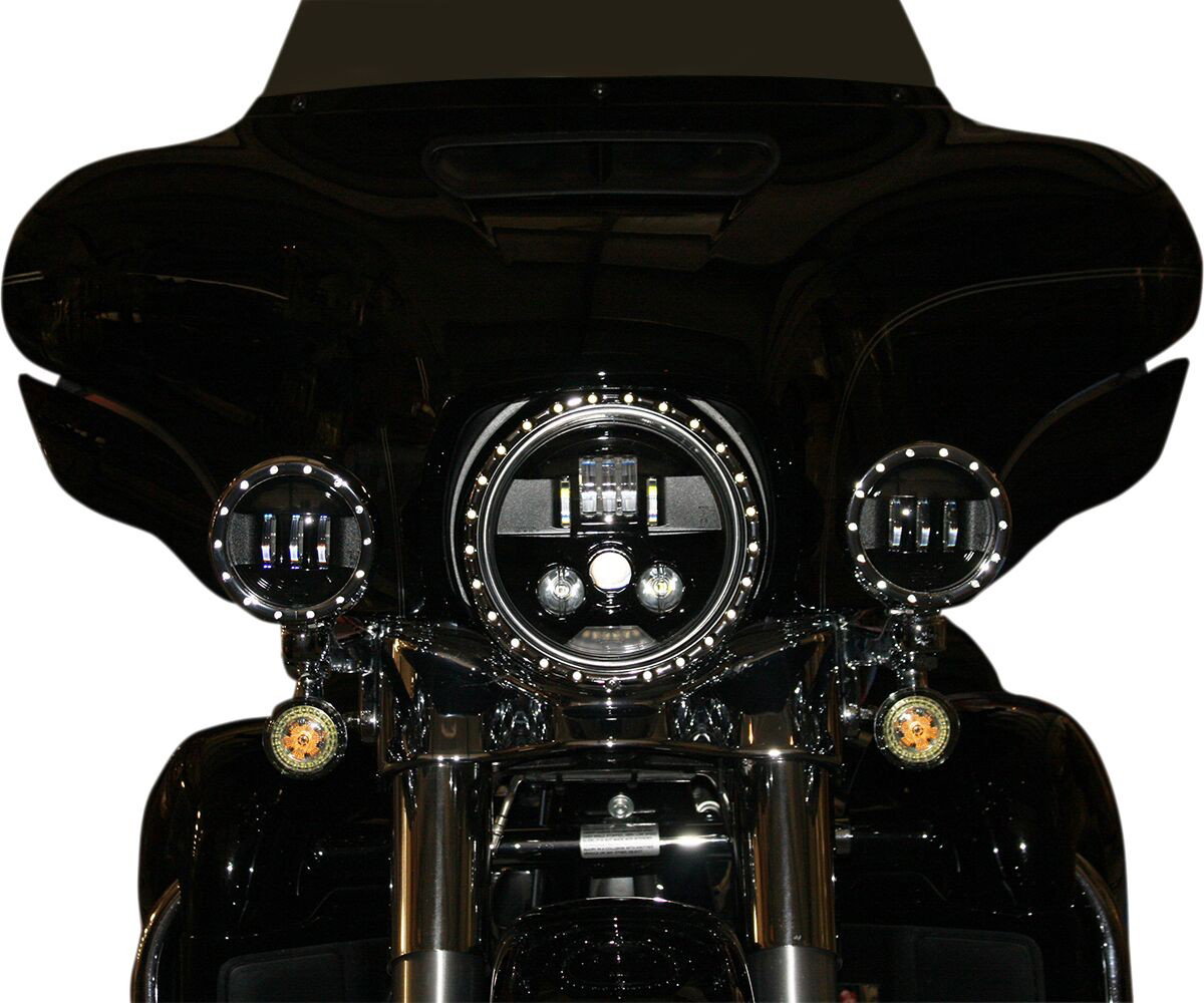 7 BLACK LED HEADLAMP ECE