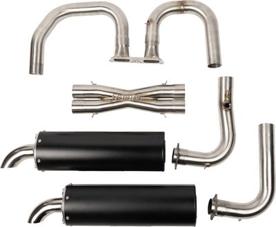 EXHAUST DUAL BLACK RZR XP1000