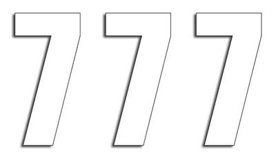 NUMBER #7 16X7.5CM WH