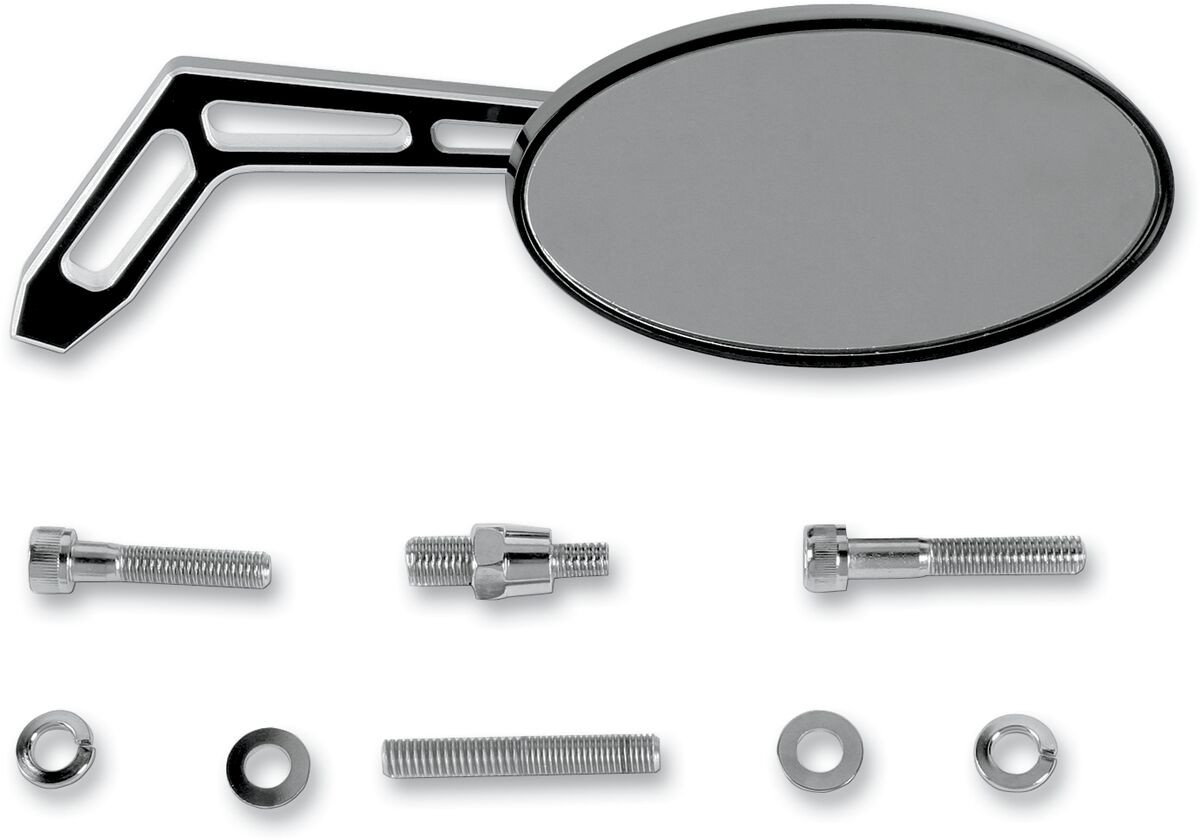 MIRROR CUTOUT OVAL RT BLK