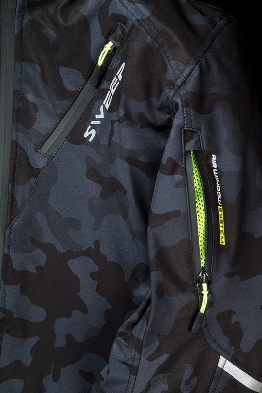 Sweep Breakout vattentät softshell mc jacka, mörkgrå/camo, 6XL