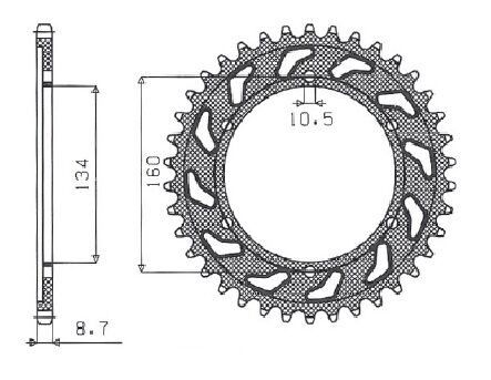 REAR SPROCKET 530 43T ERG