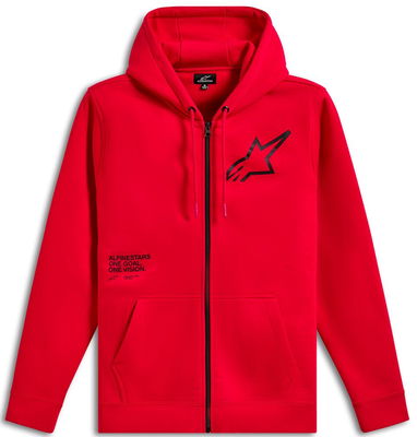 HOODIE ZIP TRANSVERSE RED S