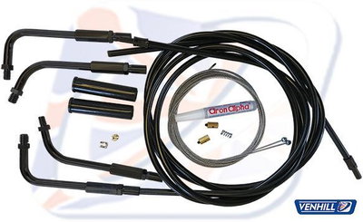 HD THROTTLE CABLE KIT BLACK. T