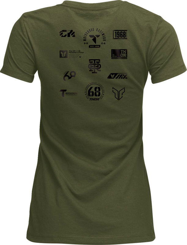 TEE WOMENS PATCHED UP MIL GRN