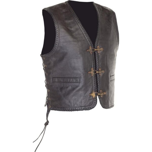 GILET SADIC WITH LACES SVART 3XL