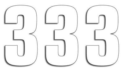 NUMBER #3 16X7.5CM WH
