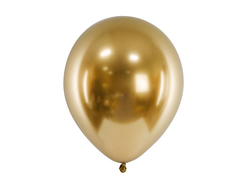 Ballong, glossy guld, 10-pack