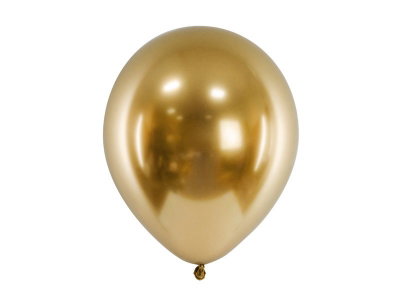 Ingår i Nyårsdekoration Paket Guldglans: Glossy guldfärgade latexballonger, 10-pack, ca 30 cm