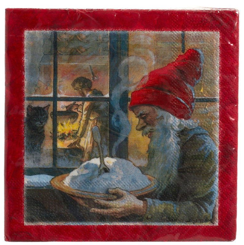 Joululautasliinat, joulupuuro, 33x33 cm