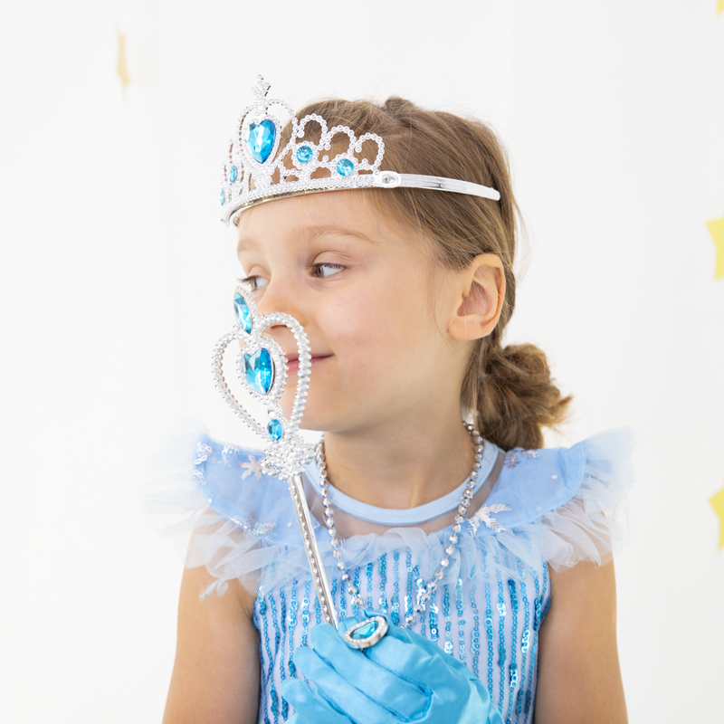 Prinsessaccessoarer, silver/blå, 9 delar