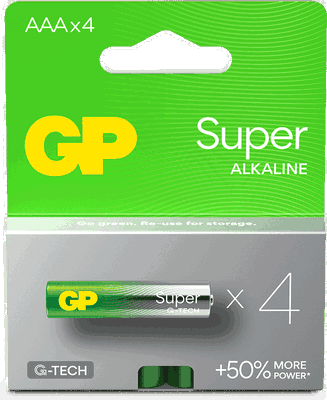 GP Super AAA 24A/LR03 Batterien, 4er-Pack