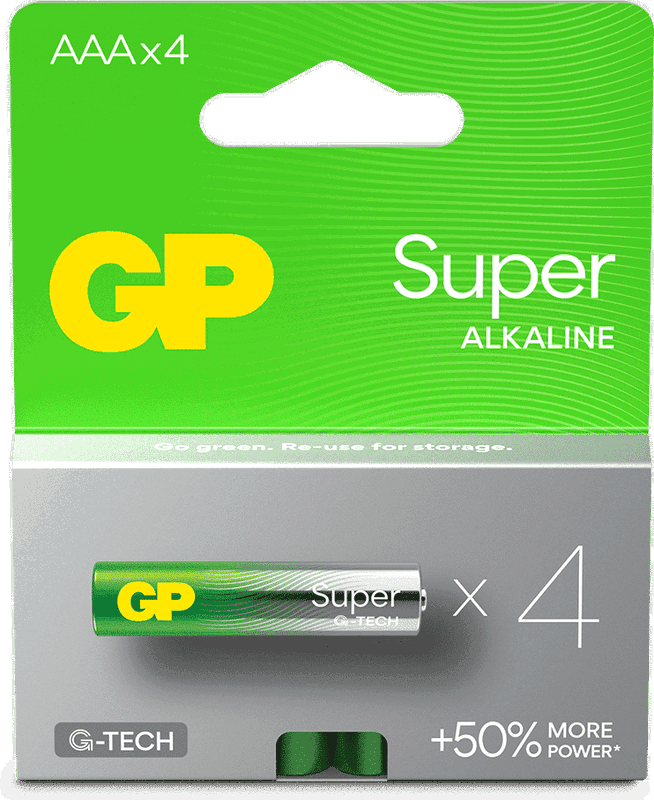 GP Super AAA 24A/LR03 Batterien, 4er-Pack