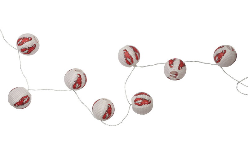 LED-Lichterkette, Papierlaternen mit Hummern, 210 cm