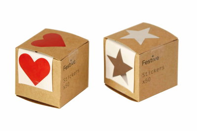 Stickers på rulle, 2 motiv, 50-pack