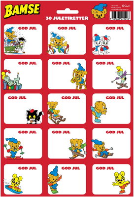 Juladresser, Bamse, självhäftande, 30-pack