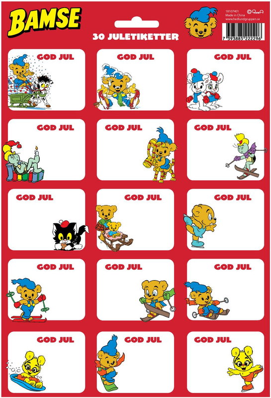 Joulutarrat, Bamse, itseliimautuvat, 30 kpl