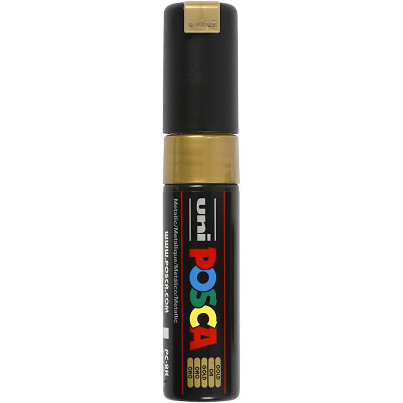 Marker, Posca PC-8K, bred, guld