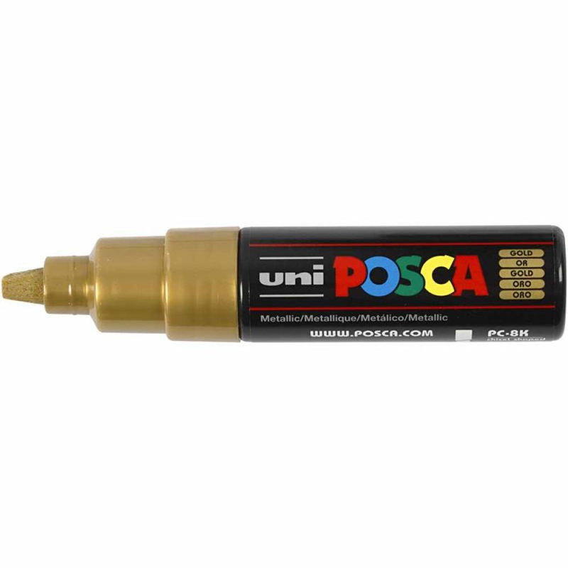 Marker, Posca PC-8K, bred, guld