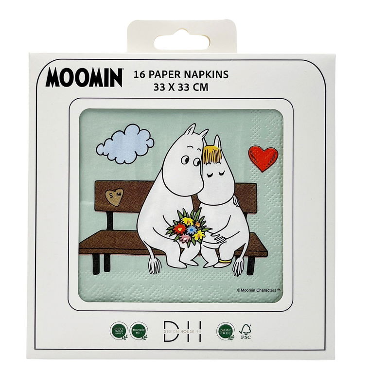 Serviettes, Moomin, vertes, 16 pièces