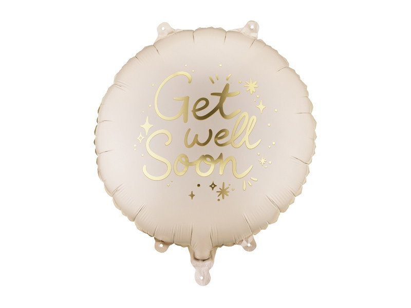 Foliopallo, Get Well Soon, beige, 1 kpl