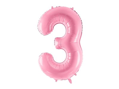 Ingår i Pippi 3-årskalas: Rosa sifferballong 3