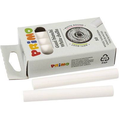 Tavelkritor, vita, 10-pack