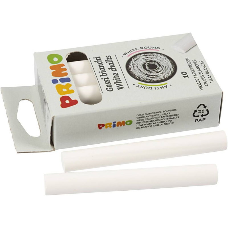 Tavelkritor, vita, 10-pack