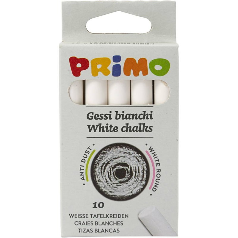 Tavelkritor, vita, 10-pack