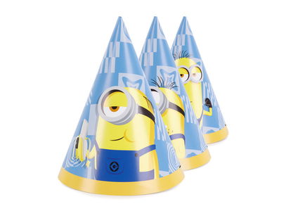 Chapeaux de fête, Minions, 16 cm, lot de 6
