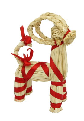 Halmbock, 20 cm, med rött band