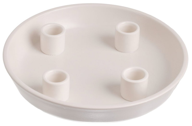 Ljusstake, vit, 23 cm, för 4 ljus