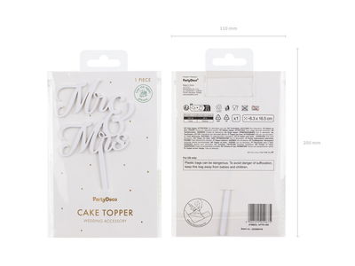 Kagetopper, MR & MRS, hvid, 16,5 cm