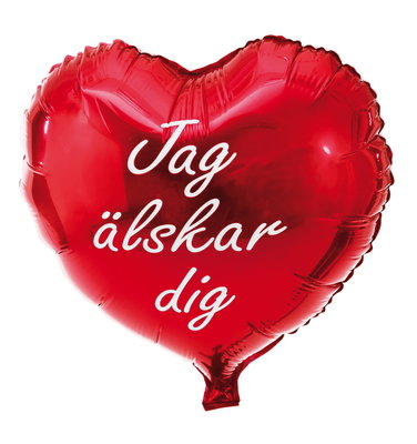 Folieballong, jag älskar dig, röd