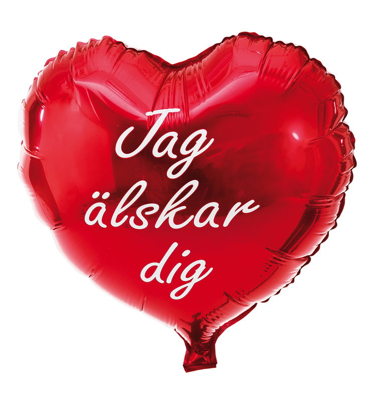 Folieballong, jag älskar dig, röd