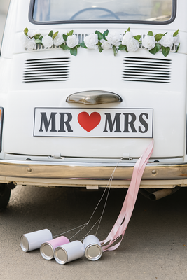 Plaque de voiture mariage, MR MRS, lot de 10