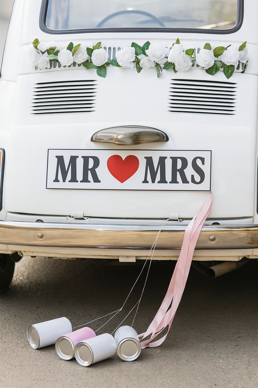 Plaque de voiture mariage, MR MRS, lot de 10