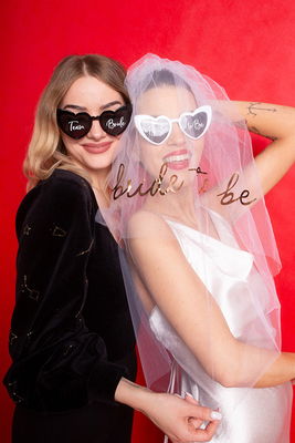 Briller, Bride to Be, hjerteformede, hvide