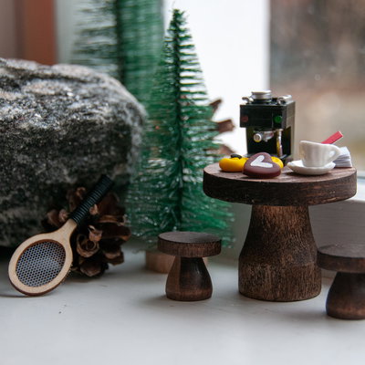 Espressomaskin, miniatyr, svart, 3 x 2 cm