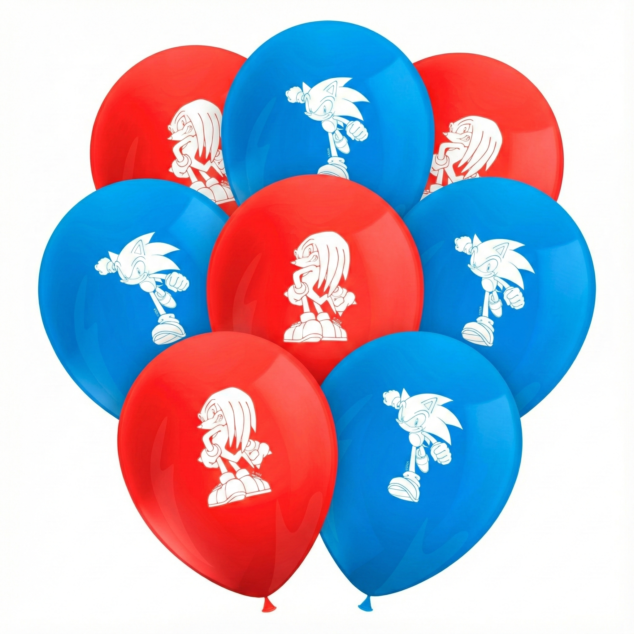 Balloner, Sonic, rød & blå, 8-pak