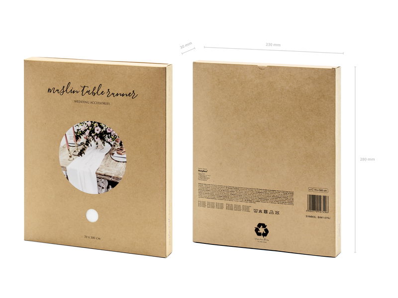 Bordslöpare, muslin, naturvit, 5 m