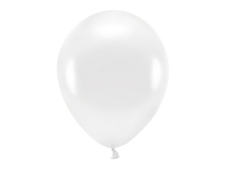 Ballong, metallic vit, 10-pack