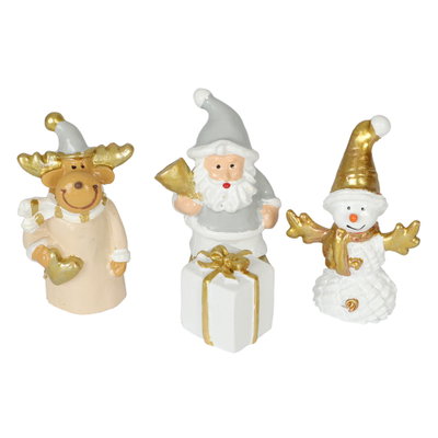 Minidekorationer, vit jul, 4 delar