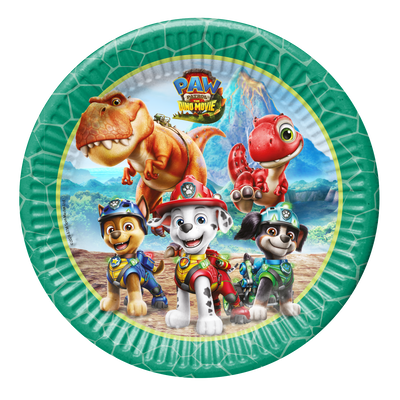 Papptallrikar, Paw Patrol 3 Dino Movie, 8-pack